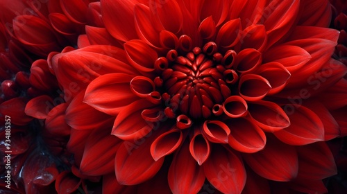 AI generated illustration of a blooming bright red chrysanthemum flowera photo