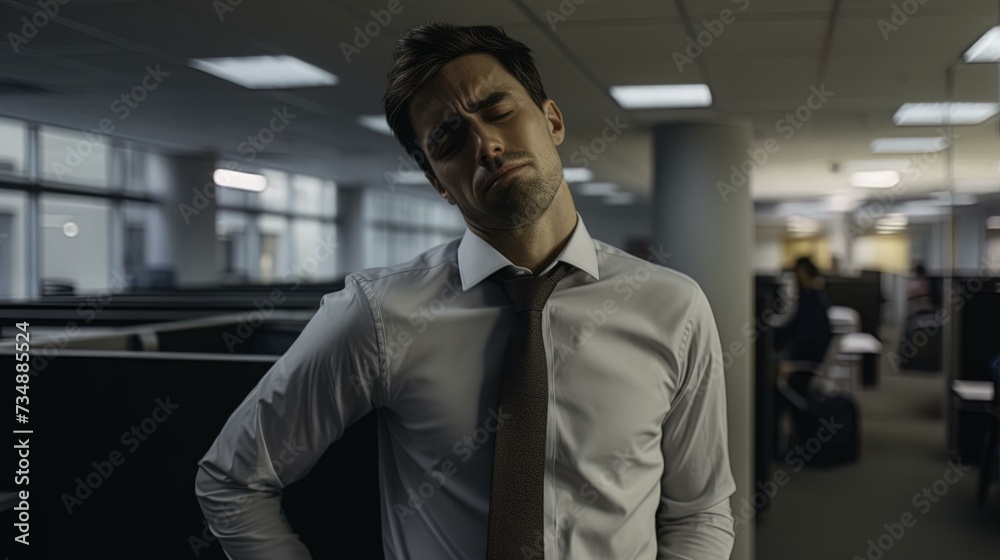 stressed man in the office