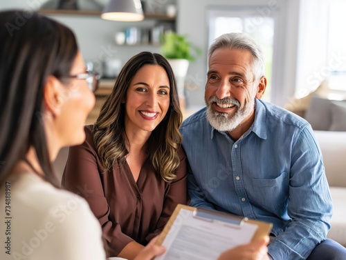 A couple reviewing their retirement savings strategy with a financial planner, making adjustments to ensure a comfortable future
