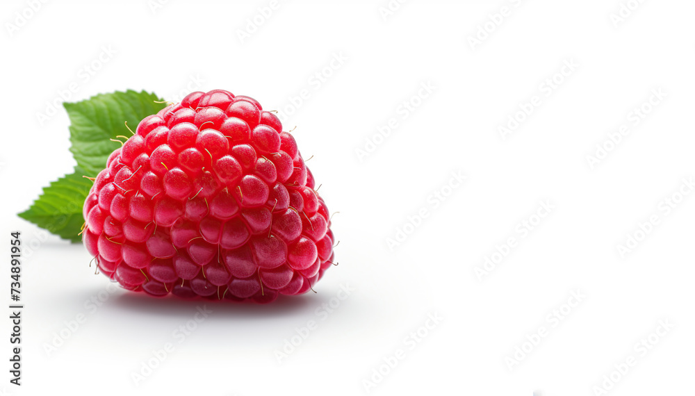Raspberry isolated on a blue background with copy space. Raspberry isolated on a blue background with copy space.