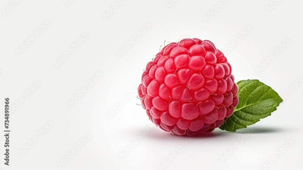 Raspberry isolated on a blue background with copy space. Raspberry isolated on a blue background with copy space.