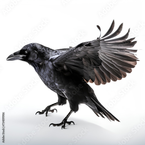 crow on a white background