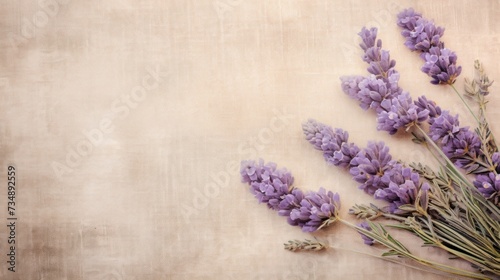 dried lavender on old paper