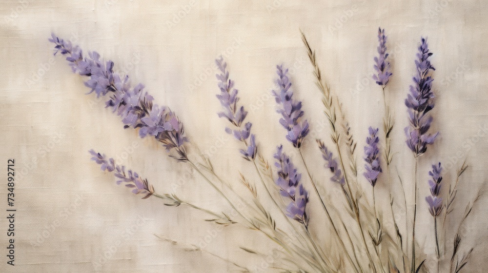 Fototapeta premium dried lavender on old paper