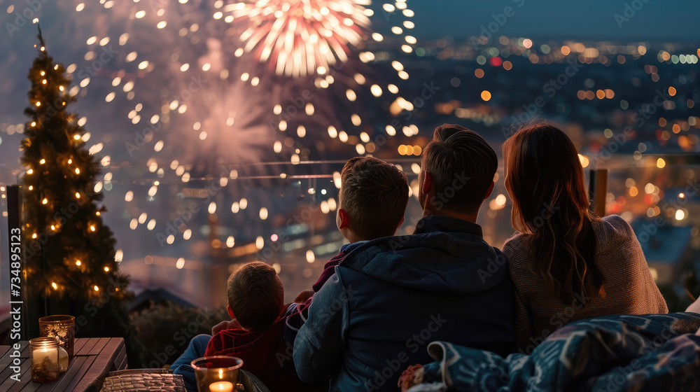 Welcoming 2024: Family and Fireworks Night Sky Spectacle
