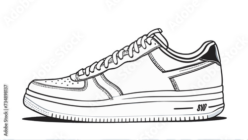 Vector de una zapatilla deportiva para colorear