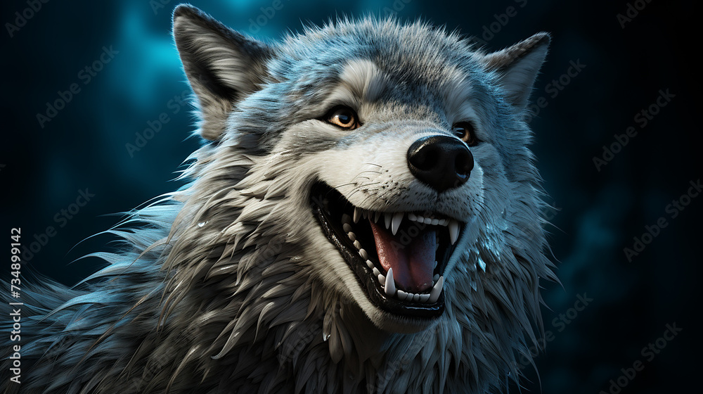 wolf character photo, generative ai