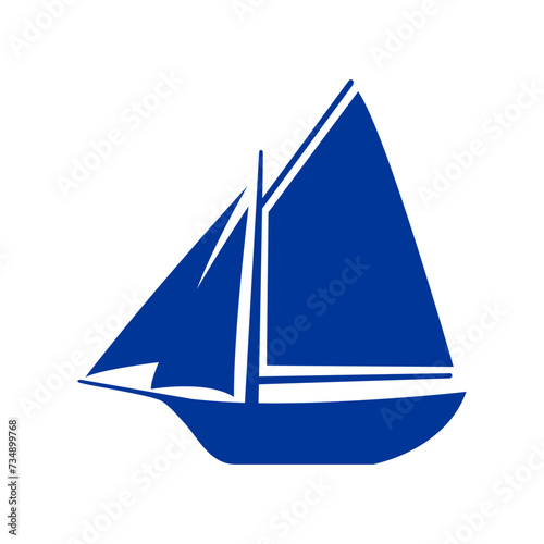 Fototapeta Naklejka Na Ścianę i Meble -  Logo Nautical. Silueta de barco de vela