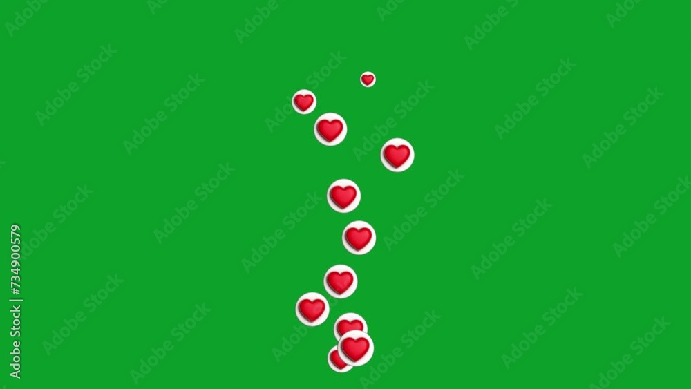 4K Social media Live style animated heart on white screen. 60 FPS