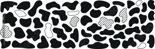 Random blob shapes. Organic blobs set. Rounded abstract organic shapes collection. Shapes of cube, pebble, inkblot, amoeba, drops and stone silhouettes.
