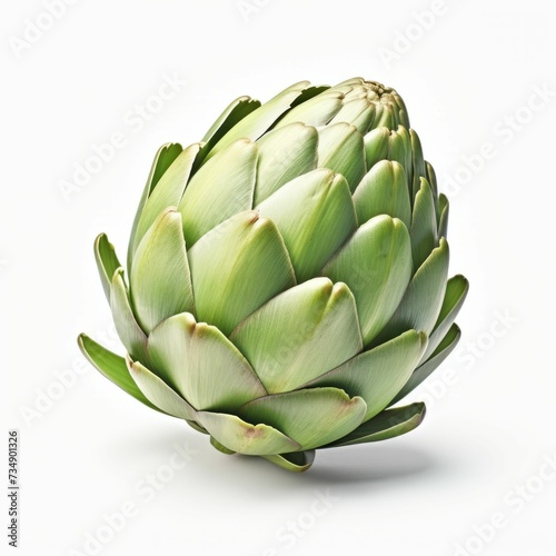 AI generated illustration of a isolated artichoke on a white background