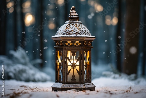 a lantern in the snow © Veaceslav