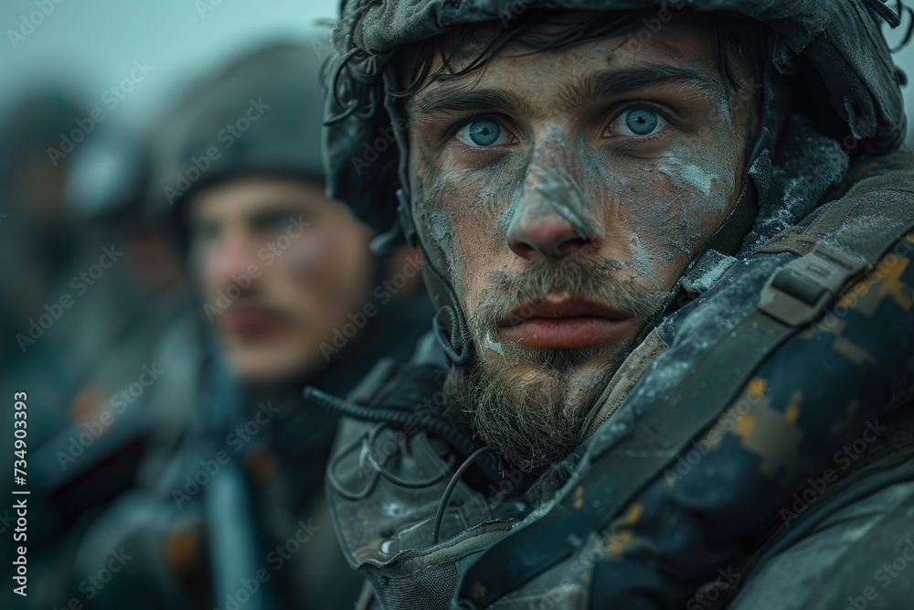 A war-torn city, the war there, and the exhausted soldiers. Generative Al A war-torn city, the war there, and the exhausted soldiers. Generative Al