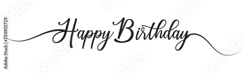 Happy Birthday  custom calligraphy text . Vector Illustration.