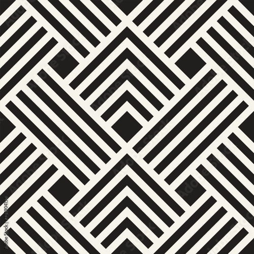 Vector seamless pattern. Repeating geometric elements. Stylish monochrome background design.