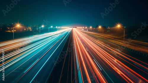 Highway speed blurred car