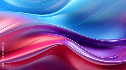 Abstract blue, pink and purple gradient color liquid holographic neon wavy swirl twisted shapes futuristic banner design background. 3d rendering gradient design element for banners, posters, cover