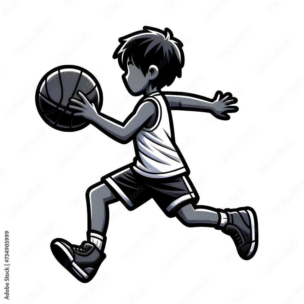Boy Playing Basketball
