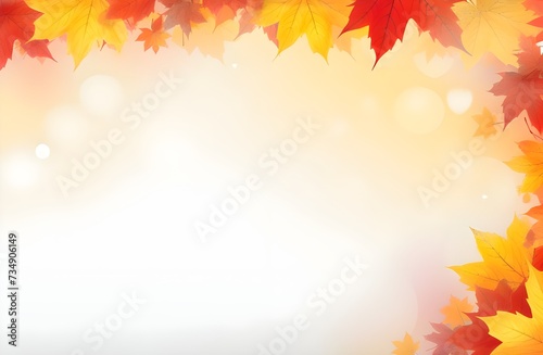 Autumn Background poster And Banner Template With Colorful Maple And Oak Autumn Leaves greetings And Presents For Autumn And Fall Season