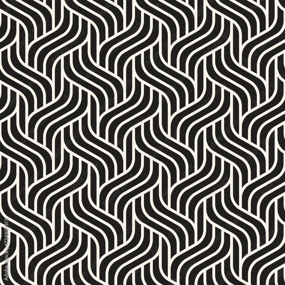 Vector seamless pattern. Repeating geometric elements. Stylish monochrome background design. Vector seamless pattern. Repeating geometric elements. Stylish monochrome background design.