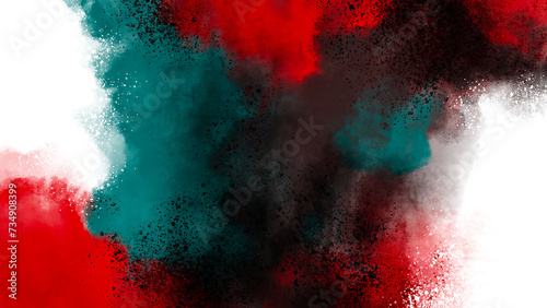 Teal, Black, Brown, Red, Vintage watercolor background. For book covers, cards, banners, social media post
