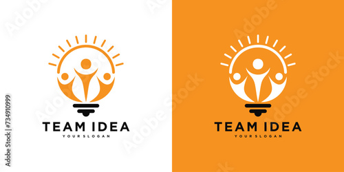 Modern logo design creative ideas teamwork. Premium Vector