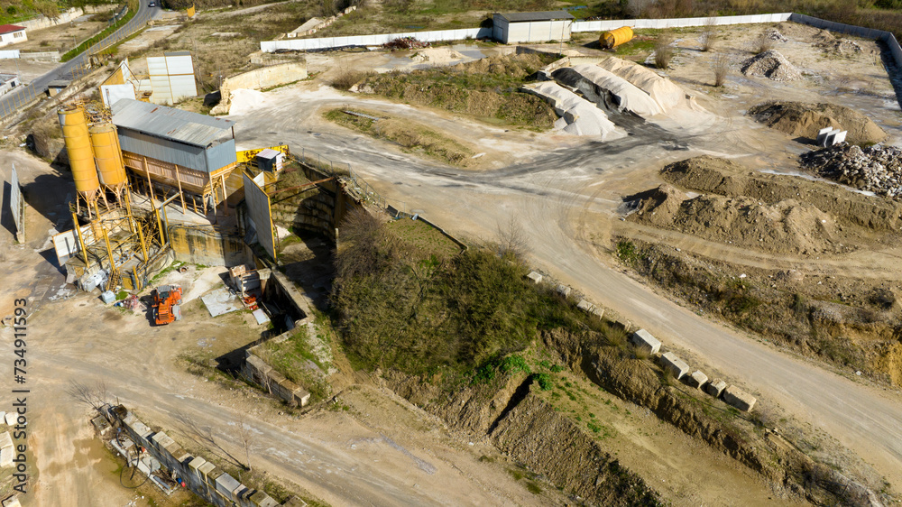 Aerial view of a construction site. Aerial view of a construction site.