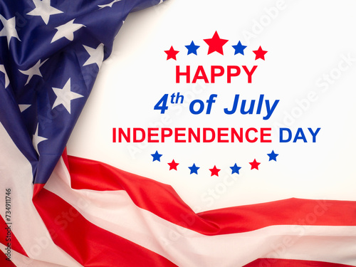 United States Independence Day background with American flag
