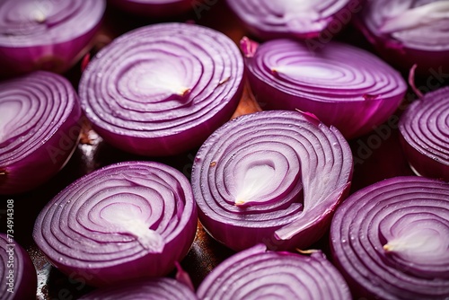 background of sliced ​​red onions