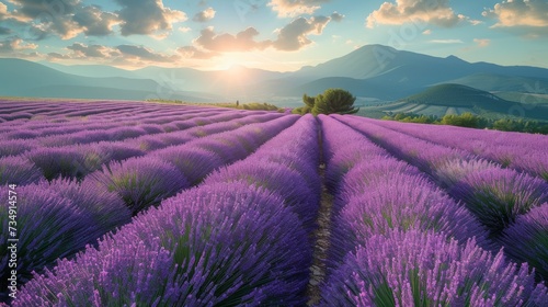 Fields of Lavender in Provence  Endless fields of lavender in Provence  France  with the distinctive fragrance wafting through the air