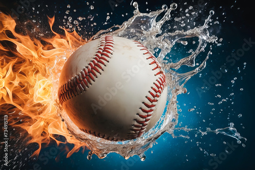 Baseball caught in a dynamic interplay of fire and water
