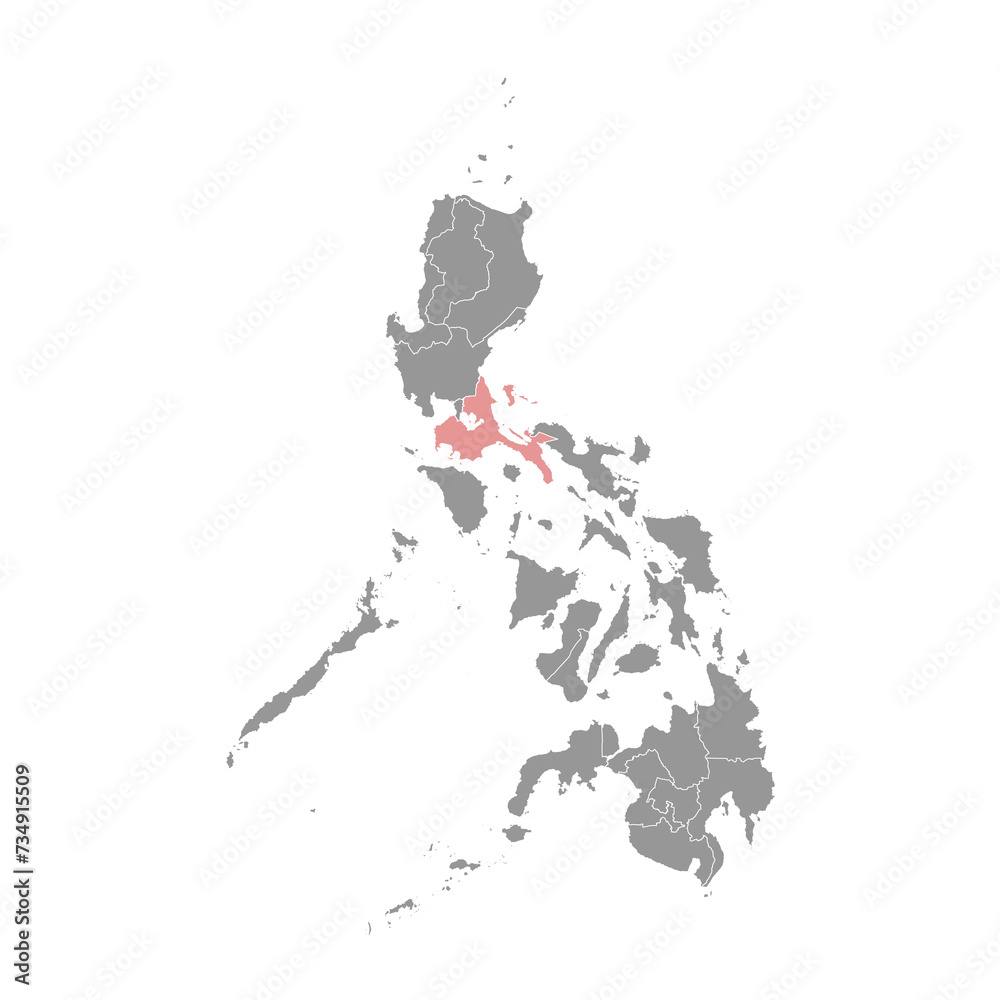 Calabarzon Region map, administrative division of Philippines. Vector illustration.