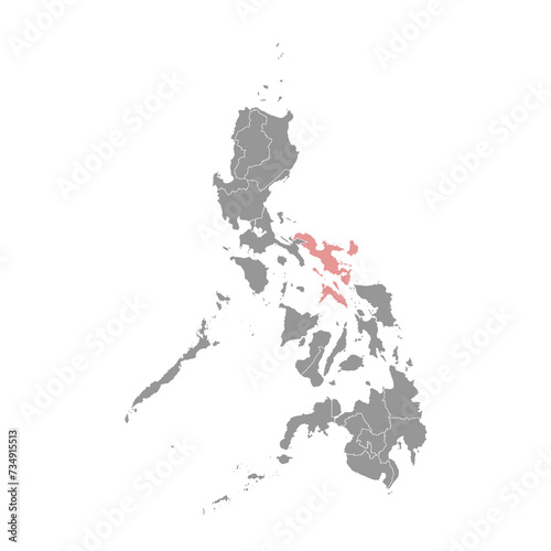 Bicol Region map, administrative division of Philippines. Vector illustration. photo