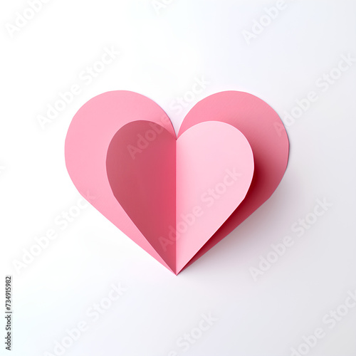 pink heart on white background © Touseef