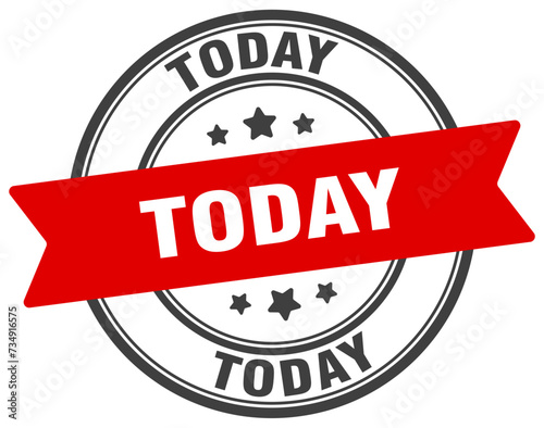 today stamp. today label on transparent background. round sign