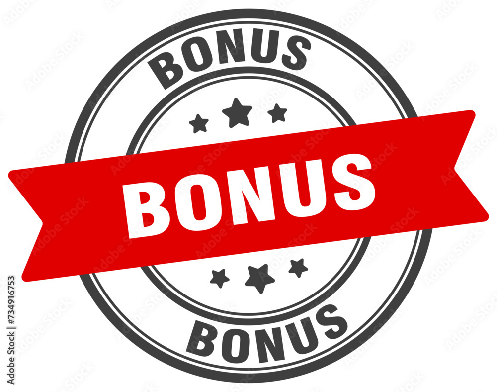 bonus stamp. bonus label on transparent background. round sign
