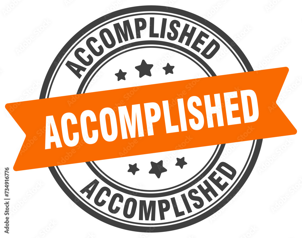 Fototapeta premium accomplished stamp. accomplished label on transparent background. round sign