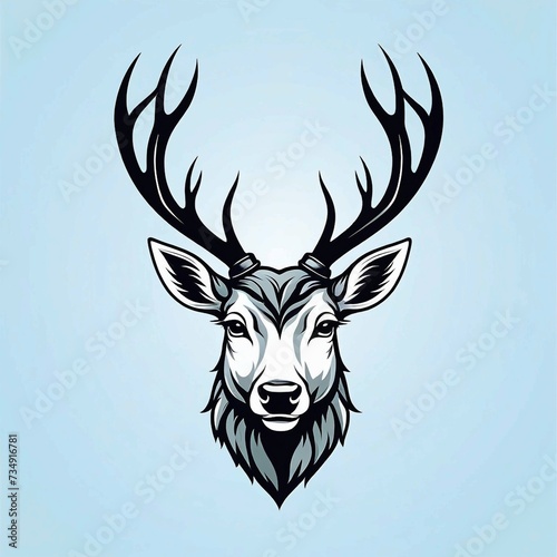 Vector Deer head logo design
