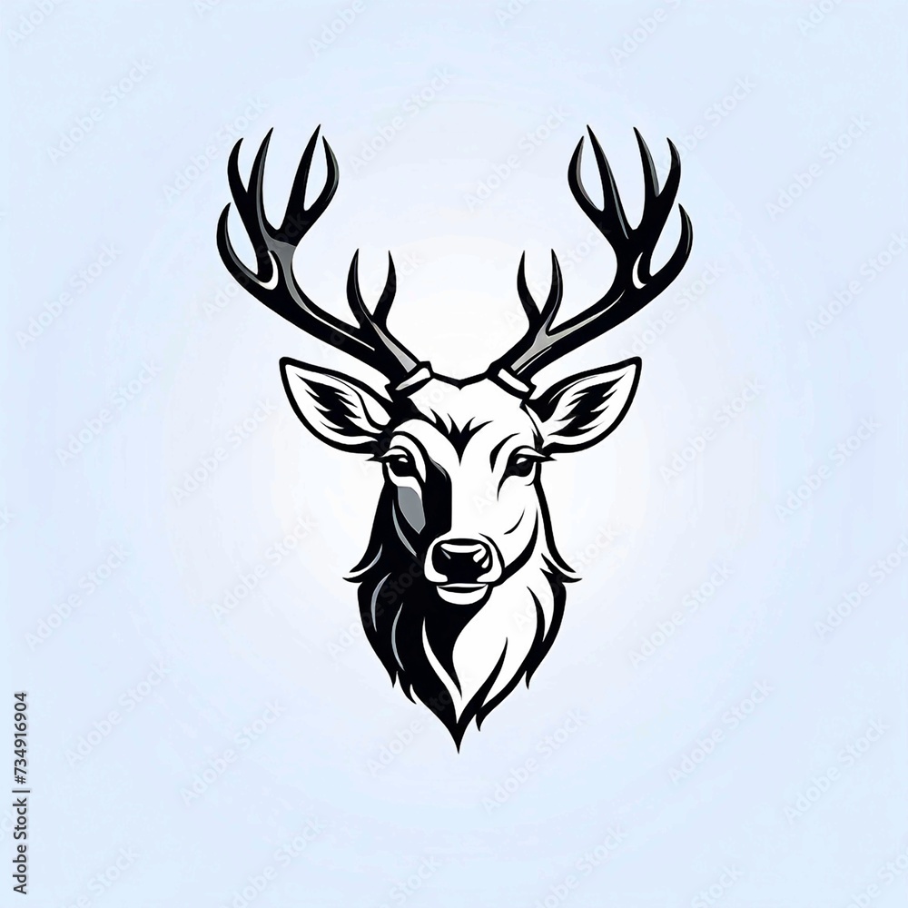 Fototapeta premium Vector Deer head logo design