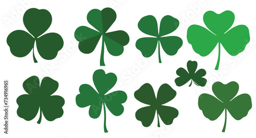 shamrock. Four leaf clover isolated shamrock st patricks day elements isolate white background