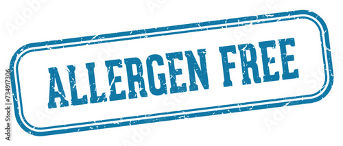 allergen free stamp. allergen free rectangular stamp on white background