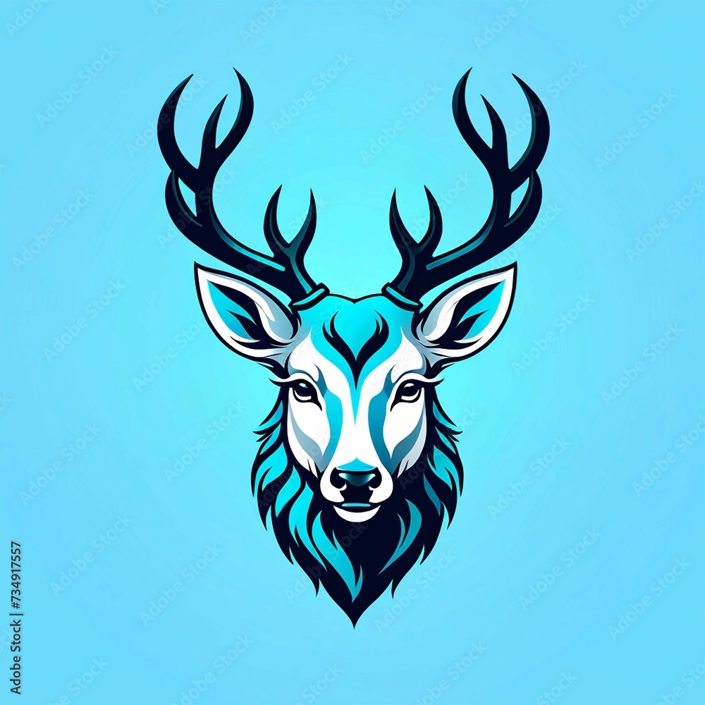 Fototapeta premium vector Deer head logo style, Generated AI