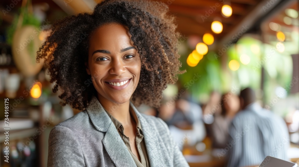 Young African American businesswoman diversity looking camera meeting with coworker teamwork, executive business female happy remote working using laptop computer, confidence leadership corporate talk Young African American businesswoman diversity looking camera meeting with coworker teamwork, executive business female happy remote working using laptop computer, confidence leadership corporate talk