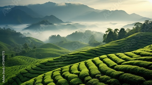 pu tea farm china photo