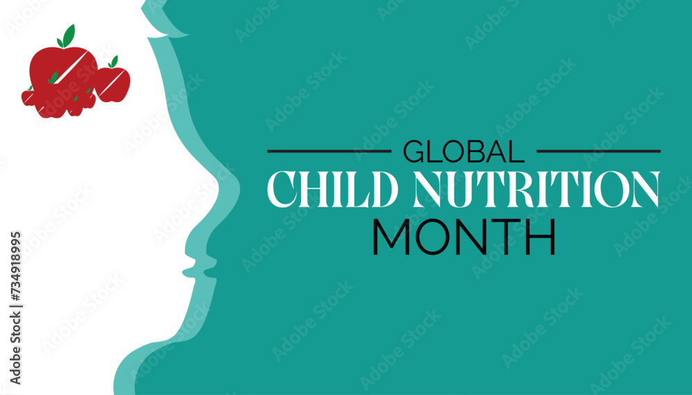 Global Child Nutrition Month observed every year in April. Holiday, poster, card and background vector illustration design.