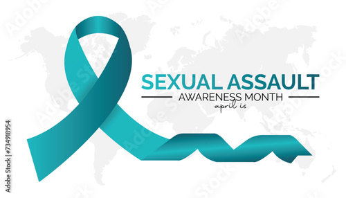 Sexual Assault Awareness Month observed every year in April. Holiday, poster, card and background vector illustration design.