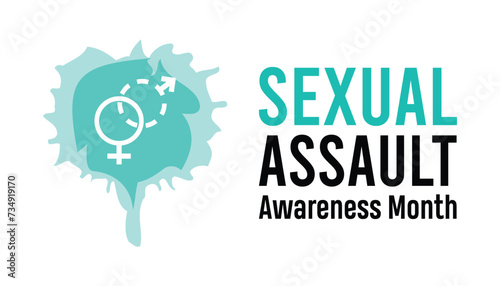 Sexual Assault Awareness Month observed every year in April. Holiday, poster, card and background vector illustration design. photo