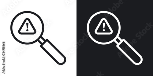 Finding Problem Icon Designed in a Line Style on White background. photo