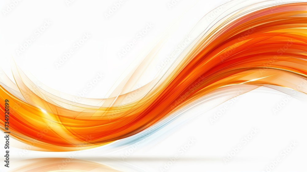 Obraz premium Abstract red and orange delicate soft waves flowing design background modern digital art concept