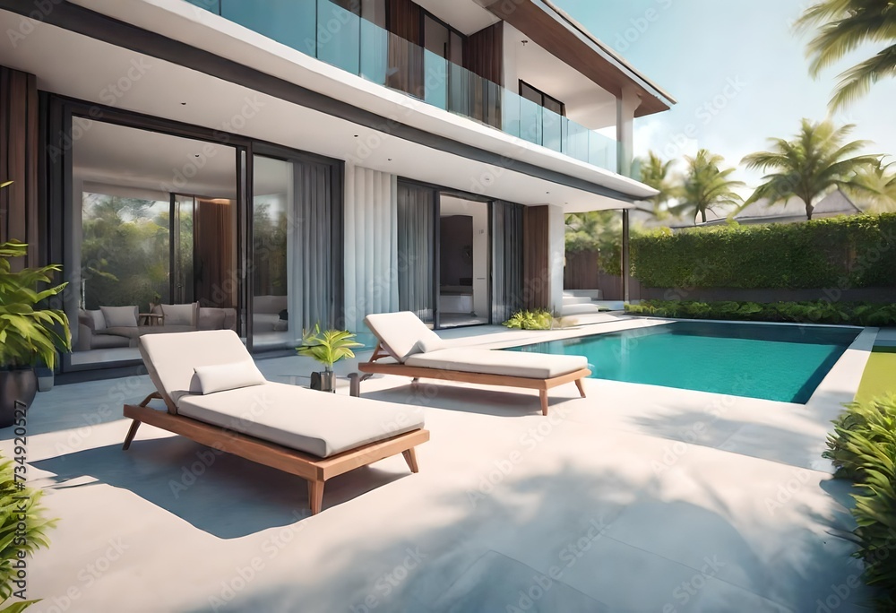 luxury swimming pool with great beautiful house. luxury swimming pool with great beautiful house.